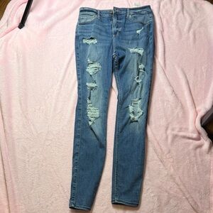 Hollister Light Blue Distressed Skinny Jeans